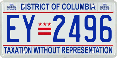 DC license plate EY2496