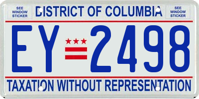 DC license plate EY2498