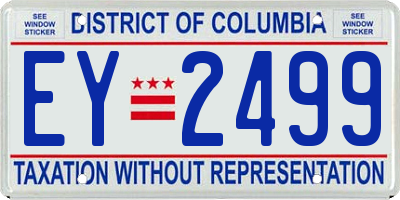 DC license plate EY2499