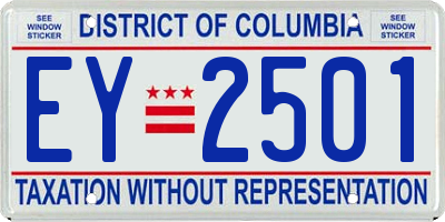 DC license plate EY2501
