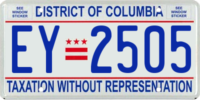DC license plate EY2505