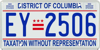 DC license plate EY2506