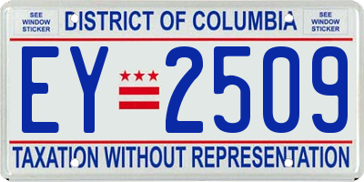 DC license plate EY2509