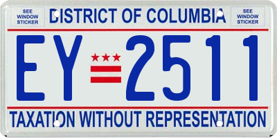 DC license plate EY2511