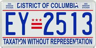 DC license plate EY2513