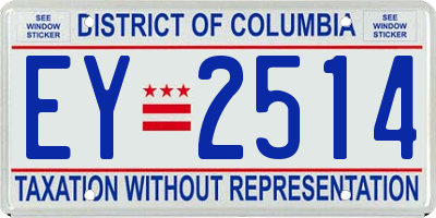 DC license plate EY2514