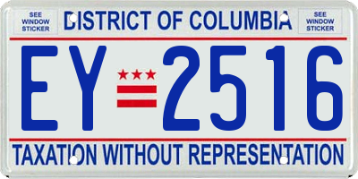 DC license plate EY2516