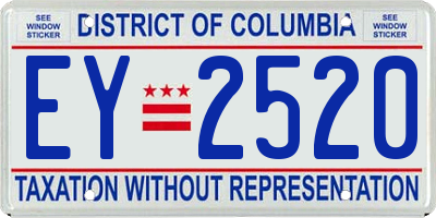 DC license plate EY2520