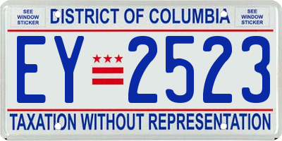 DC license plate EY2523