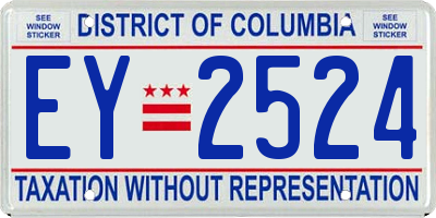 DC license plate EY2524
