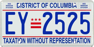 DC license plate EY2525