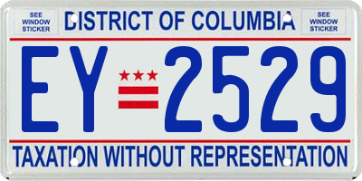 DC license plate EY2529