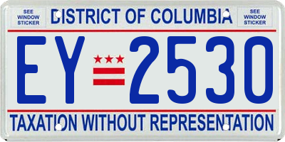 DC license plate EY2530