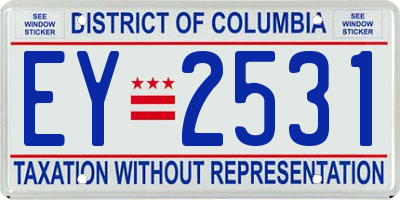 DC license plate EY2531