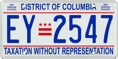 DC license plate EY2547