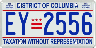 DC license plate EY2556
