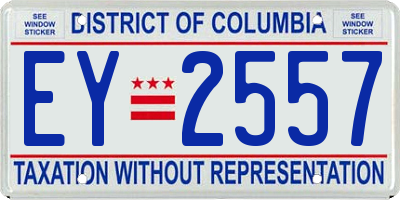 DC license plate EY2557