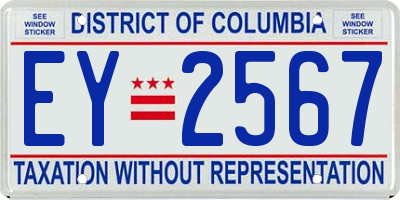DC license plate EY2567