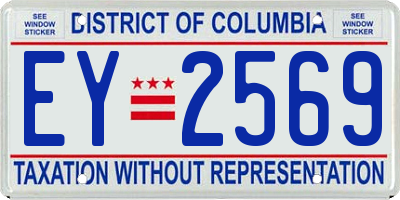 DC license plate EY2569