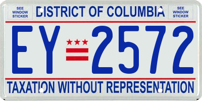 DC license plate EY2572