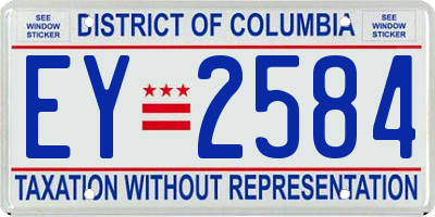 DC license plate EY2584