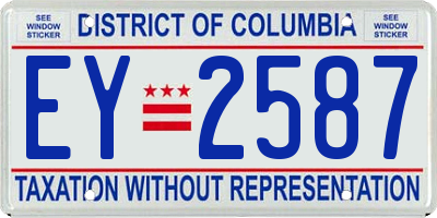 DC license plate EY2587
