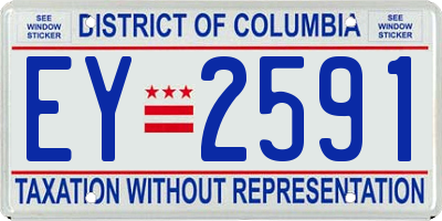 DC license plate EY2591