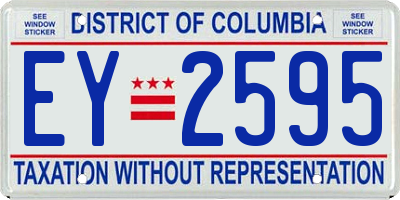 DC license plate EY2595