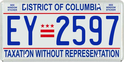 DC license plate EY2597