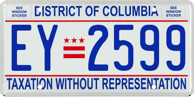 DC license plate EY2599
