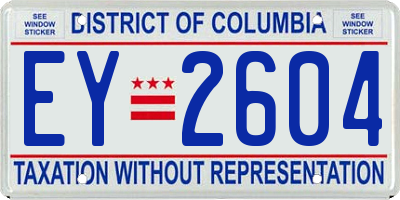 DC license plate EY2604