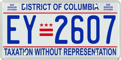 DC license plate EY2607