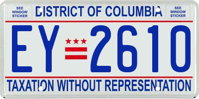 DC license plate EY2610