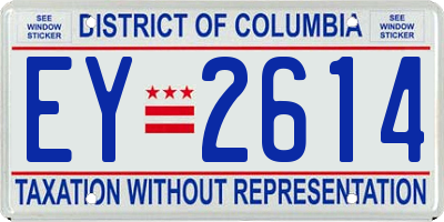 DC license plate EY2614
