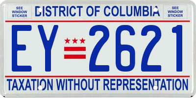 DC license plate EY2621