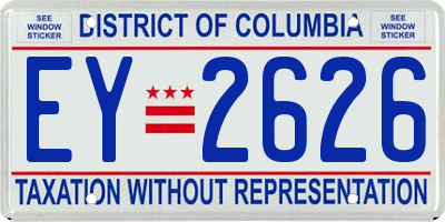 DC license plate EY2626