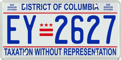 DC license plate EY2627