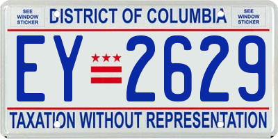 DC license plate EY2629