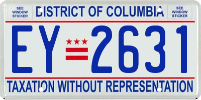 DC license plate EY2631