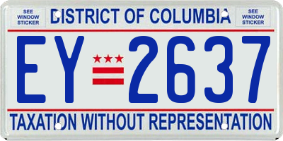 DC license plate EY2637