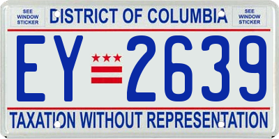 DC license plate EY2639