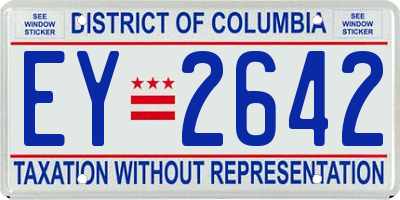 DC license plate EY2642