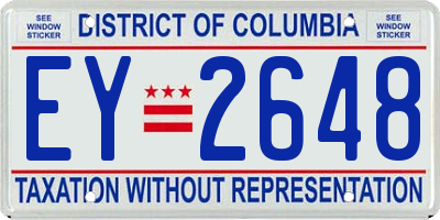 DC license plate EY2648
