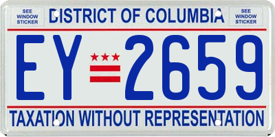 DC license plate EY2659