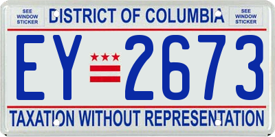 DC license plate EY2673