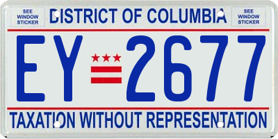 DC license plate EY2677
