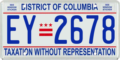 DC license plate EY2678