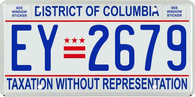DC license plate EY2679