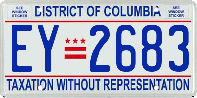 DC license plate EY2683