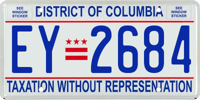 DC license plate EY2684